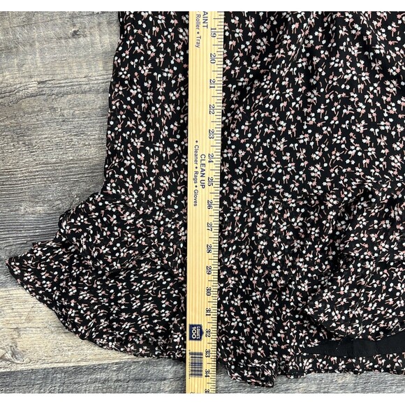 Loft Ruffle Ditsy Floral Vine Dress Knee Length Semi Sheer Long Sleeves Size XS - Picture 12 of 12